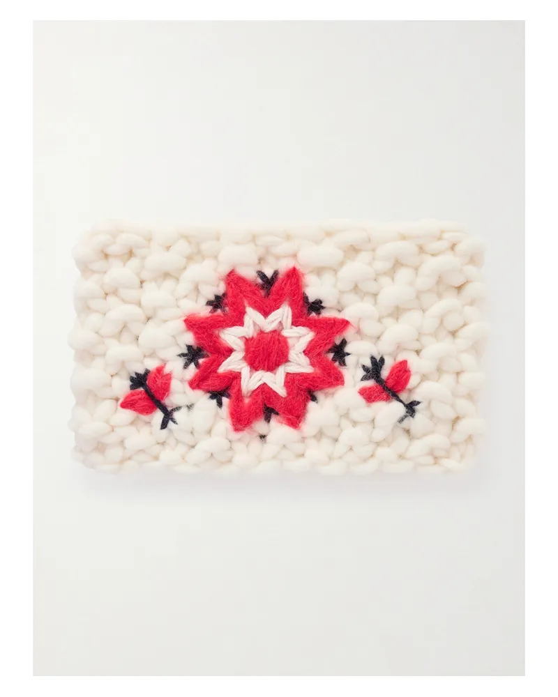 Moncler Haarband Aus Einer Wollmischung Mit Stickerei - Creme Creme