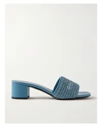 Givenchy 4g Mules aus Raffiabast Blau