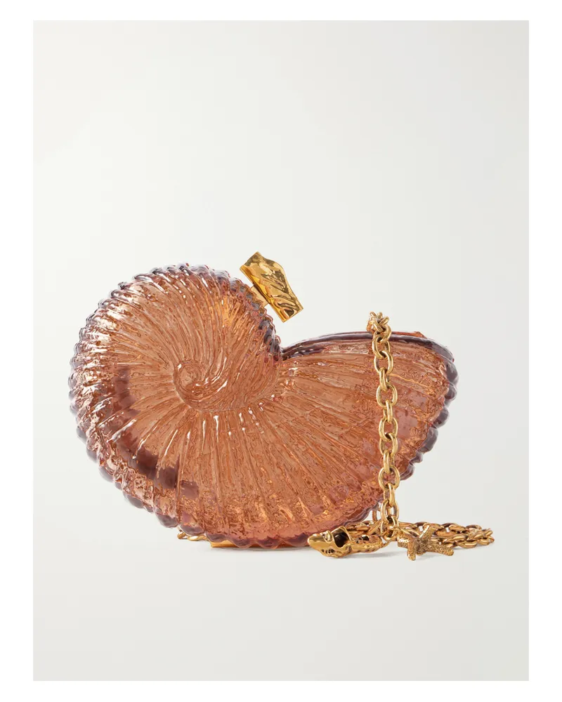 Chloé Sea Treasures Plexiglass And Gold-tone Clutch Bag - Pink Pink