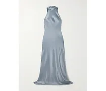 Sienna Neckholder-robe Aus Satin - Blau