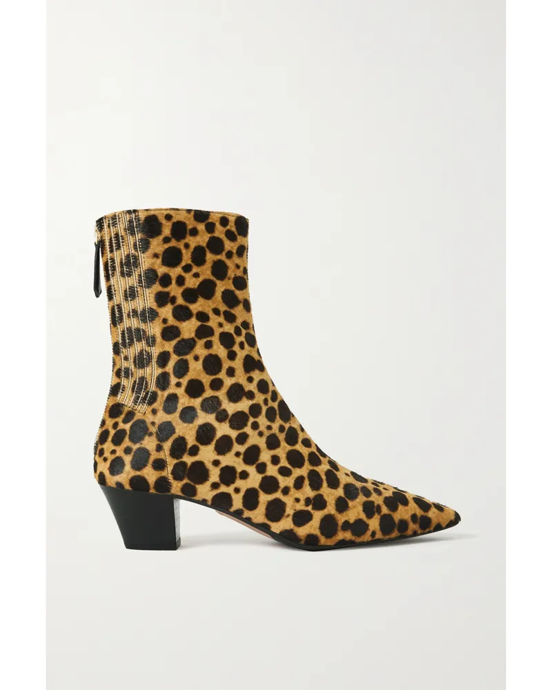 Aquazzura Saint Honoré 45 Ankle Boots Aus Kalbshaar Mit Gepardenprint - Animal-Print Animal-print