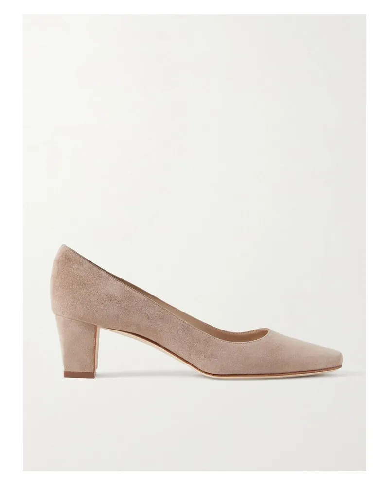 Manolo Blahnik Okkatopla 50 Pumps Aus Veloursleder - Neutral Neutral
