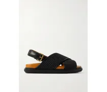 Fussbett Slingback-sandalen aus Raffiabast und Leder