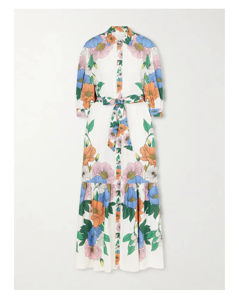Borgo De Nor Bianca Linen-blend Floral Midi Dress - Multi Multi