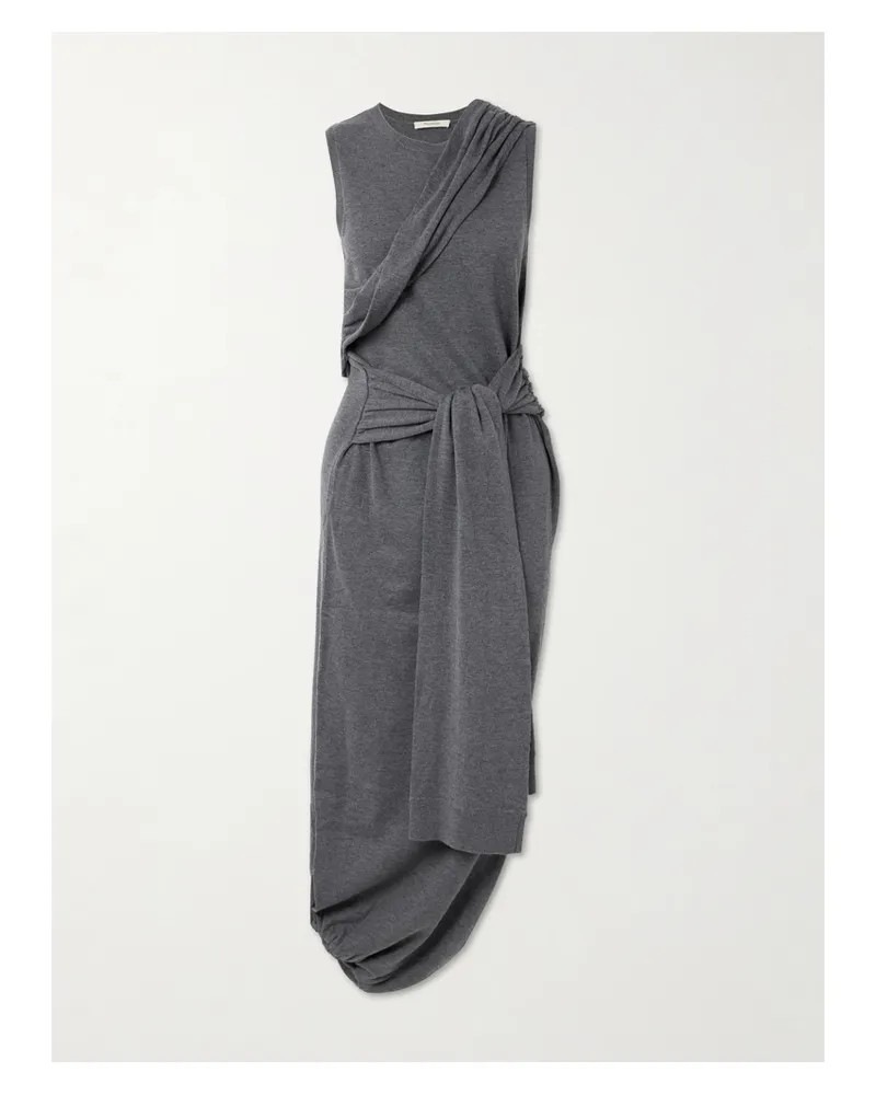 J.W.Anderson Maxikleid Aus Strick Mit Wickeleffekt Zum Binden - Grau Grau