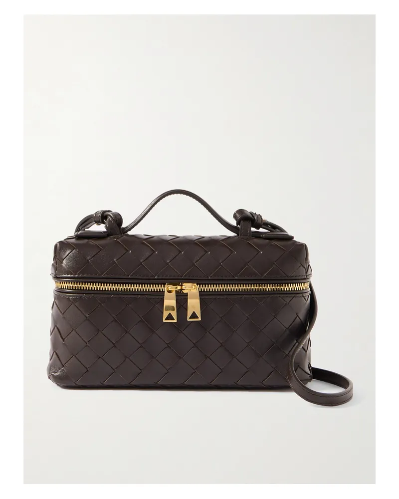 Bottega Veneta Bang Bang Vanity Mini Intrecciato Leather Tote - Brown Brown