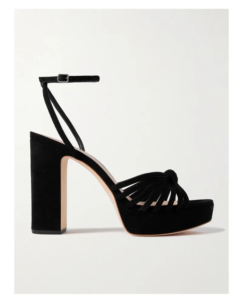 Loeffler Randall Rivka Sandalen Aus Veloursleder Mit Knotendetail - Schwarz Schwarz