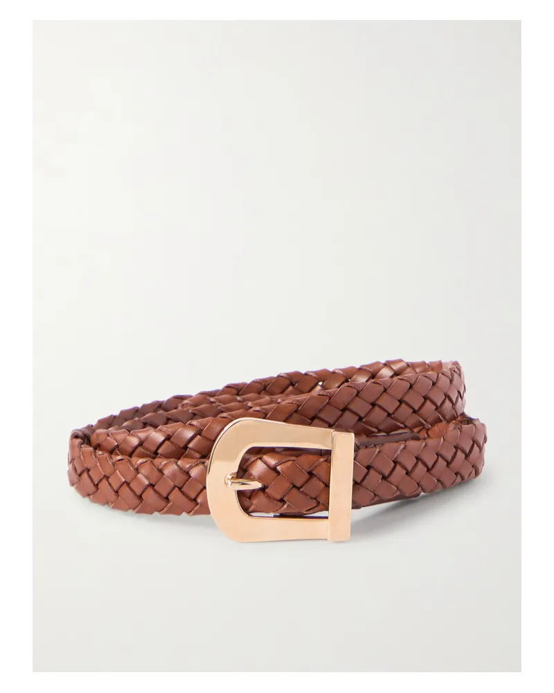 Gabriela Hearst Marija Woven Leather Belt - Brown Brown