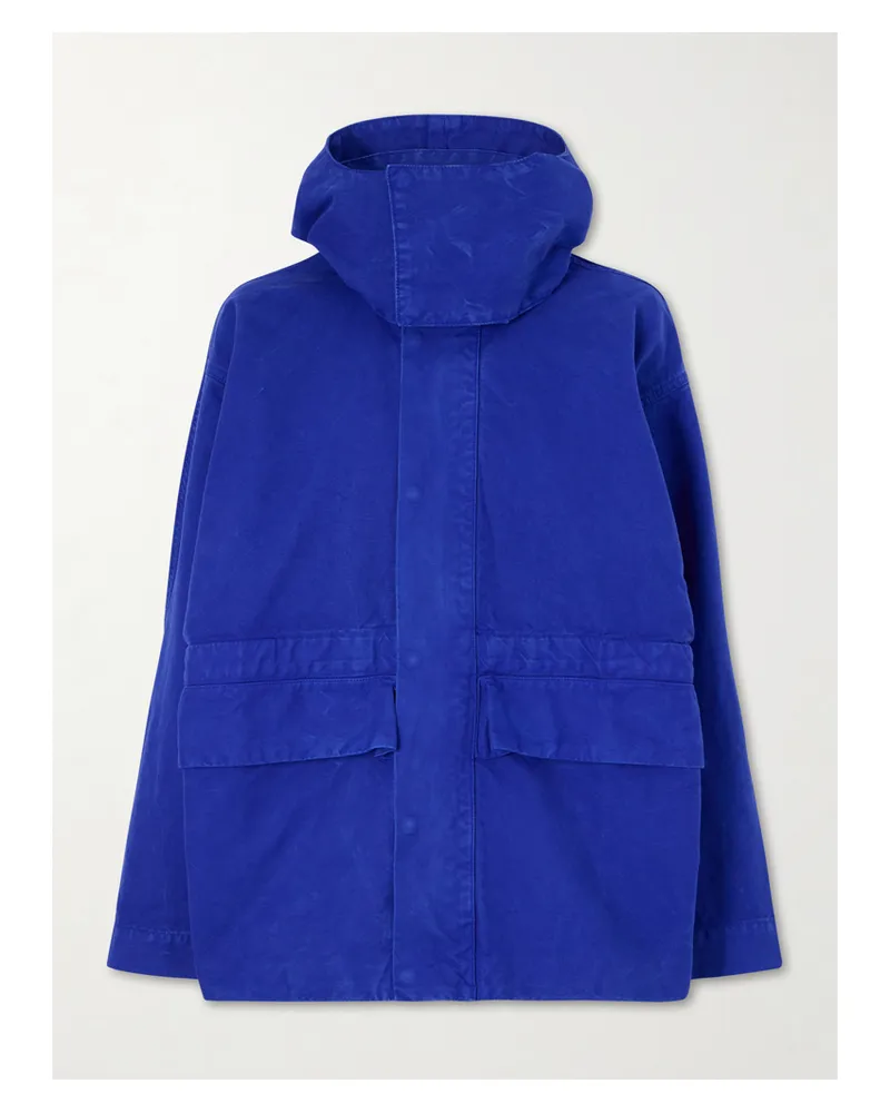 Victoria Beckham Hooded Cotton-canvas Jacket - Blue Blue
