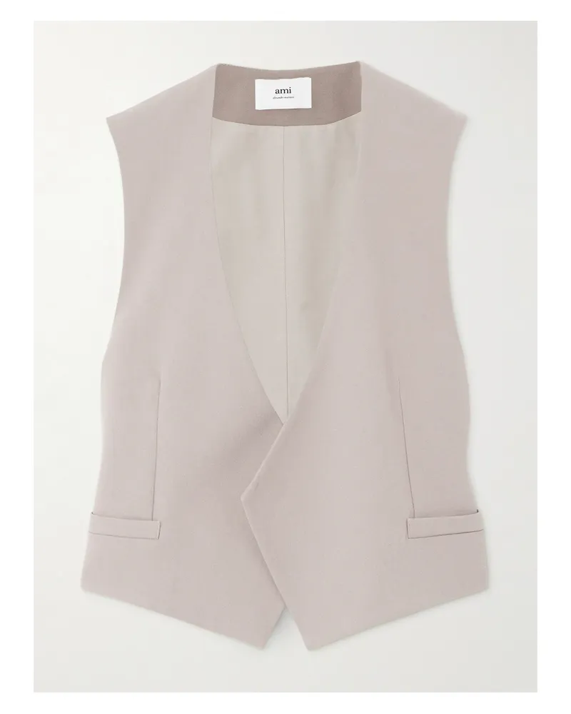 AMI Paris Weste Aus Woll-crêpe - Braun Braun