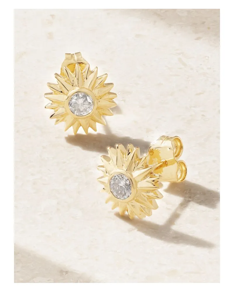 Sydney Evan Sunburst Ohrstecker Aus 14-karat Gold Mit Diamanten Gold