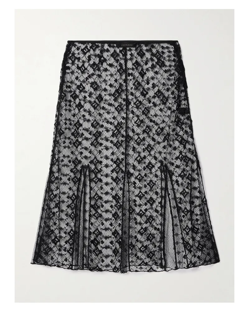 Kiki De Montparnasse Midirock Aus Besticktem Tüll - Schwarz Schwarz