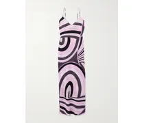 Maxikleid Aus Bedrucktem Crêpe De Chine Aus Seide - Pink