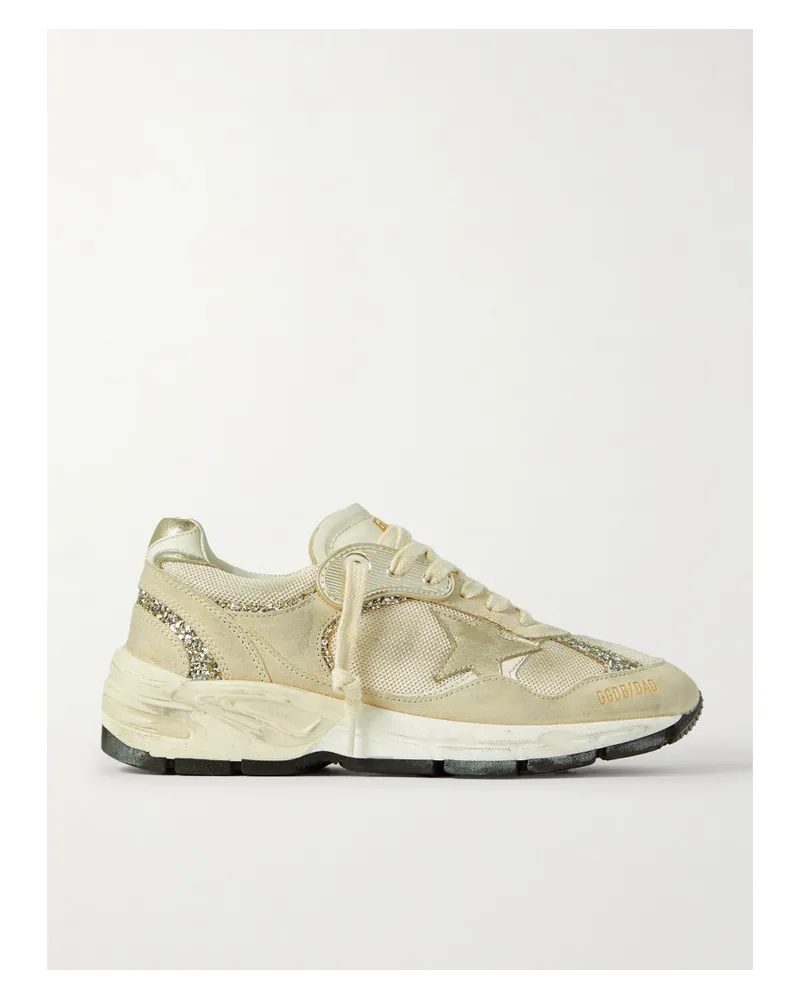 Golden Goose Dad-star Sneakers aus Veloursleder, Mesh und Metallic-leder Neutral