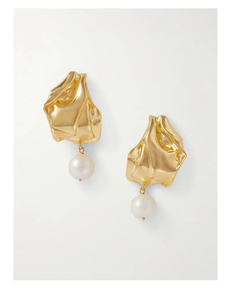 Completedworks Vergoldete Ohrringe Mit Perlen Gold