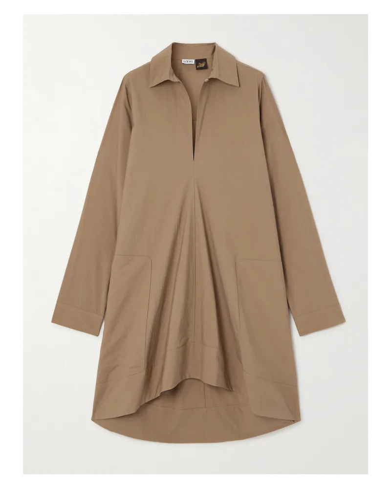 Loewe Paula's Ibiza Hemdblusenkleid Aus Popeline Aus Einer Baumwollmischung - Neutral Neutral