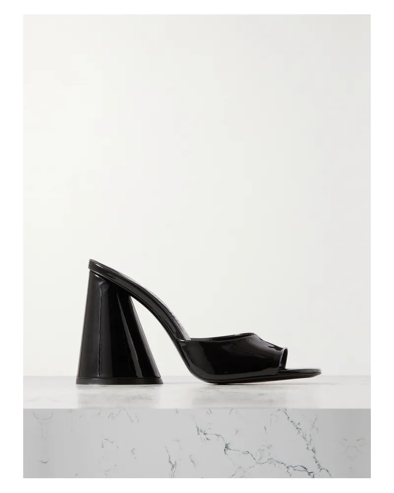 ATTICO Luz Mules Aus Lackleder - Schwarz Schwarz