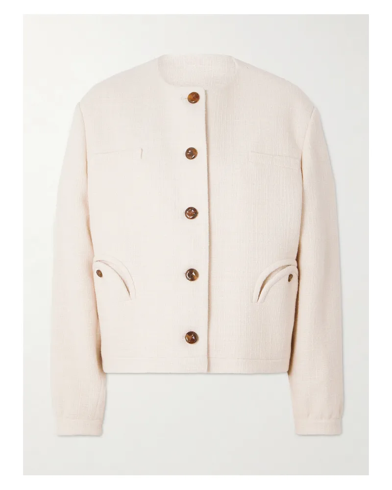 Blazé Milano Missy Gliss Cotton-blend Tweed Jacket - Neutrals Neutrals