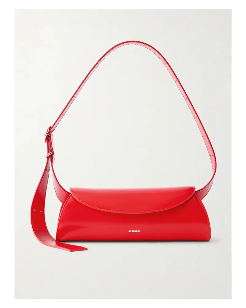 Jil Sander Cannolo Small Leather Shoulder Bag - Red Red
