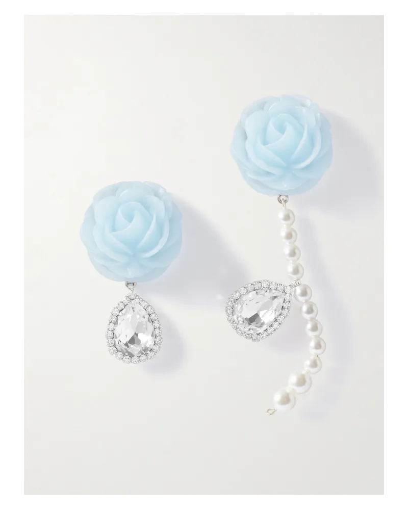 Magda Butrym Silver-tone, Faux Pearl, Resin And Crystal Earrings Silver