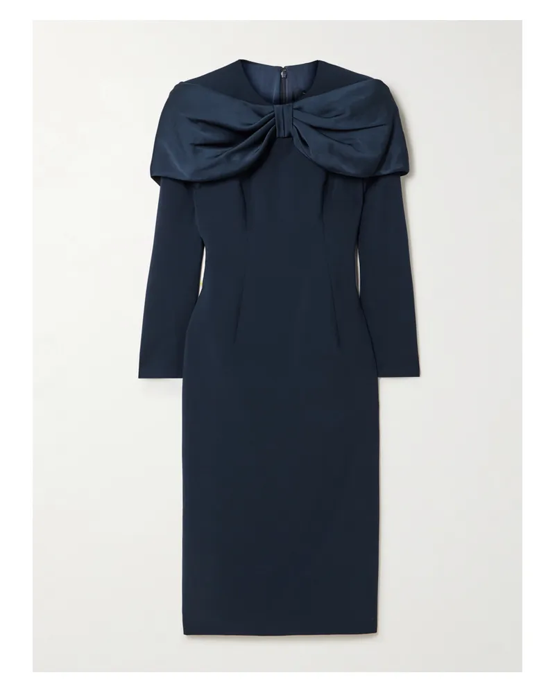 Jenny Packham Penny Midikleid Aus Stretch-crêpe Und Satin Mit Cape-effekt - Blau Blau