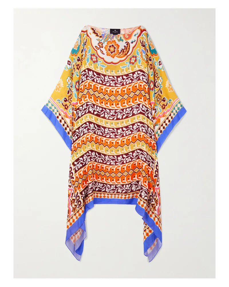 Etro Kaftan Aus Bedrucktem Crêpe De Chine - Orange Orange