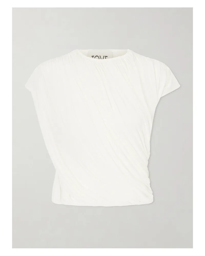TOVE Murle Ruched Jersey Blouse - White White