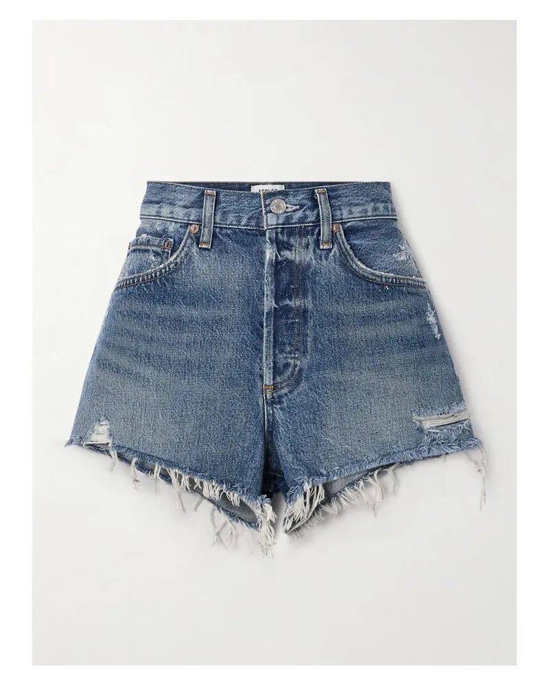 AGOLDE Parker Vintage Cutoff Jeansshorts Aus Bio-denim - Blau Blau