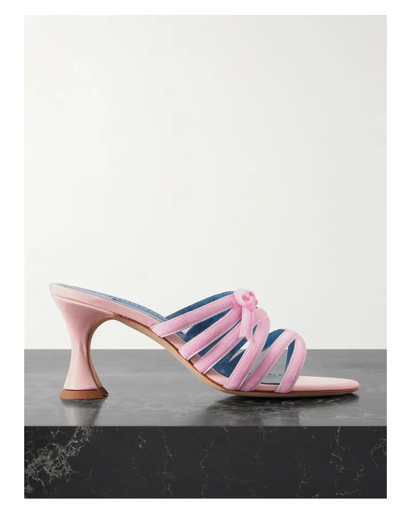 Manolo Blahnik Clementel 70 Mules Aus Samt Und Satin - Pink Pink