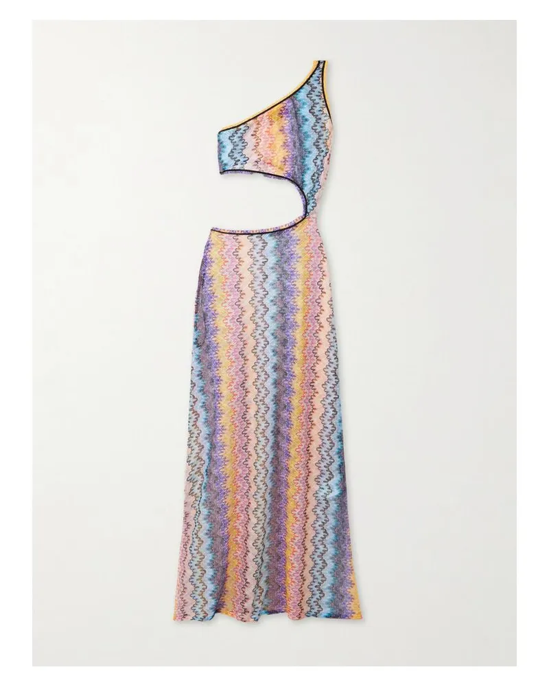 Missoni Asymmetrisches Maxikleid Aus Bedrucktem Mesh Mit Cut-out - Mehrfarbig Mehrfarbig