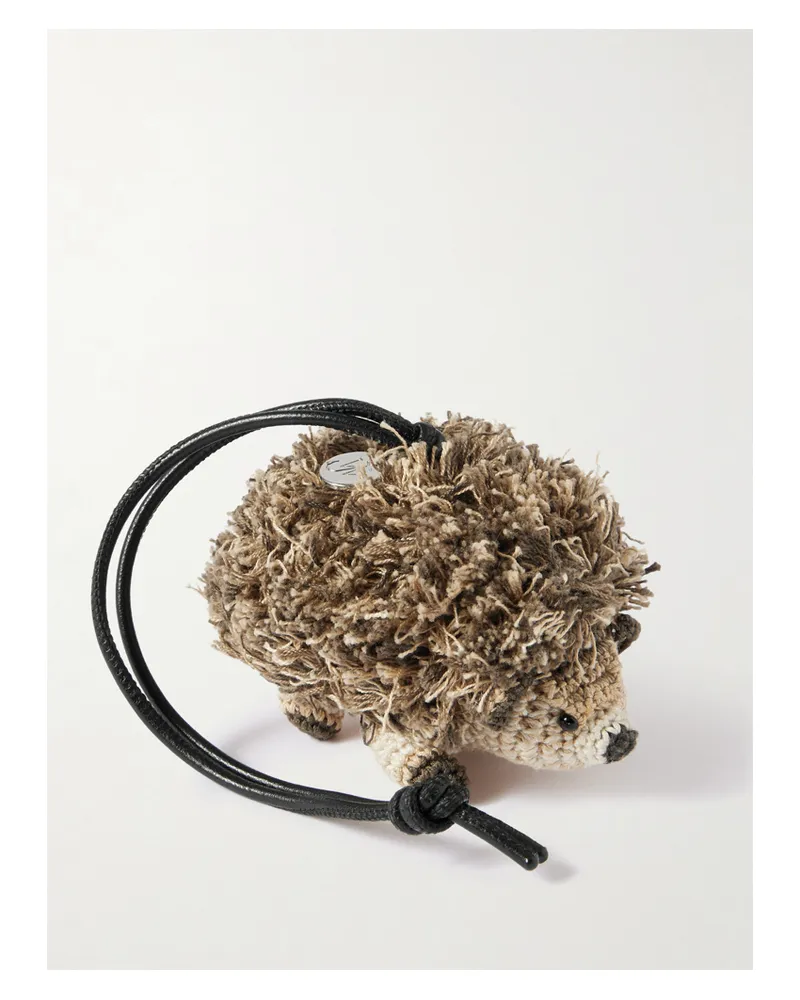 J.W.Anderson Hedgehog Taschenanhänger Aus Gehäkelter Baumwolle Und Leder - Neutral Neutral