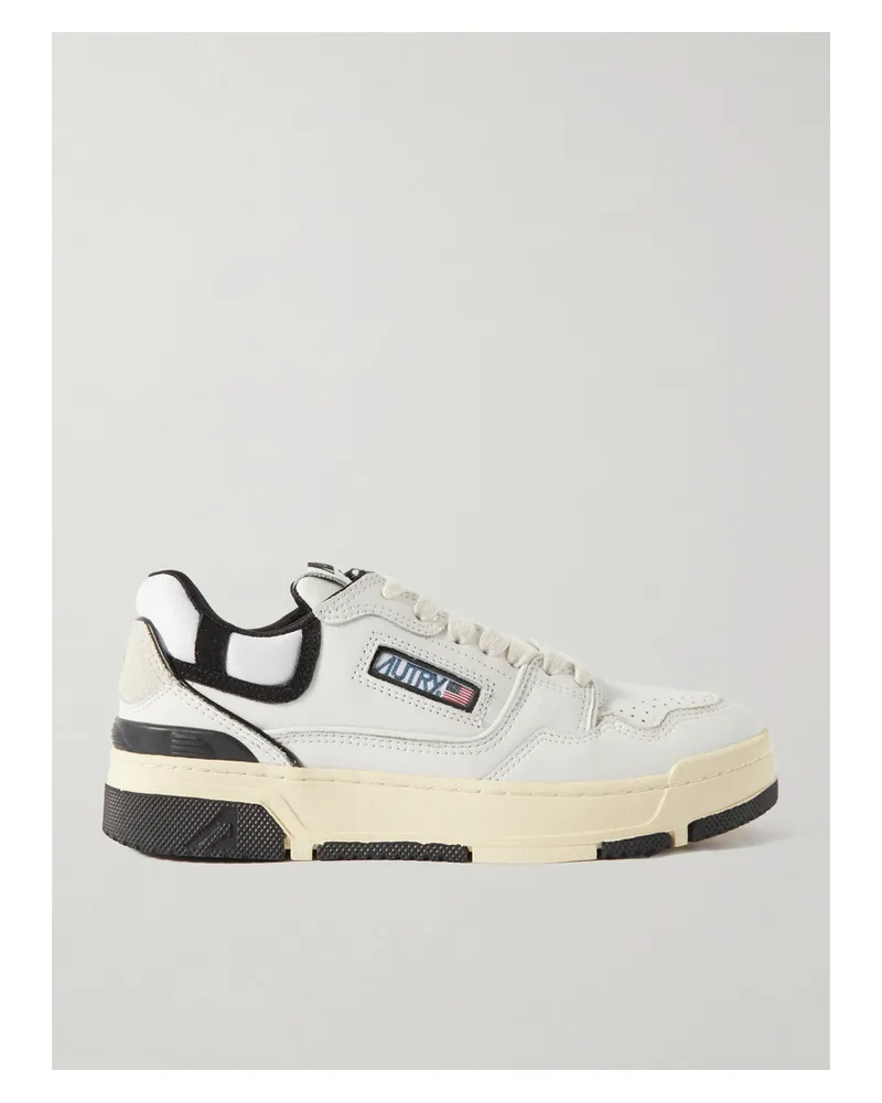 AUTRY Clc Low Sneakers Aus Leder Mit Velourslederbesätzen - Weiß Weiß