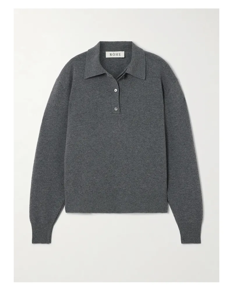 Róhe Pullover Aus Einer Woll-kaschmirmischung Mit Polokragen - Grau Grau