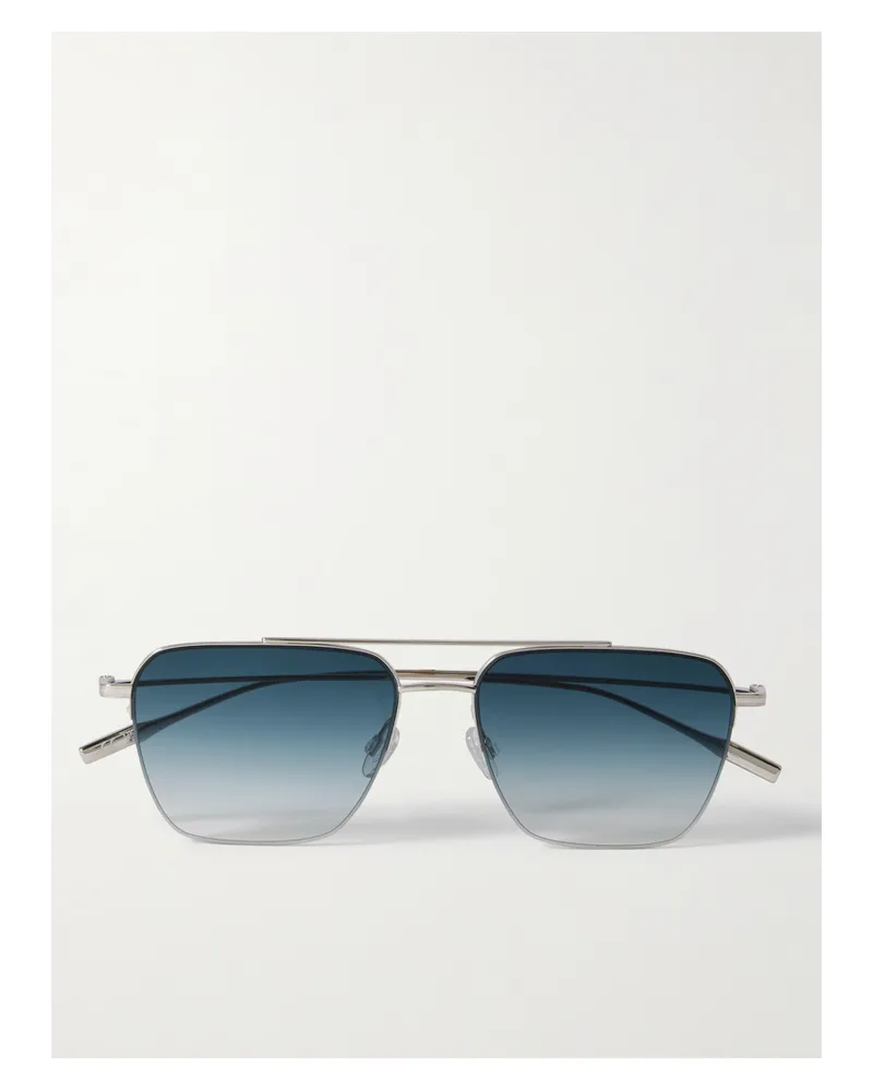 Barton Perreira Armstrong Silberfarbene Pilotensonnenbrille Aus Titan Silber
