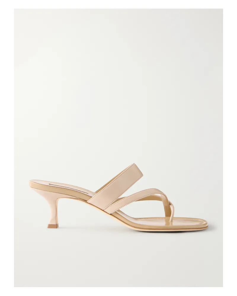 Manolo Blahnik Susa 50 Leather Sandals - Neutrals Neutrals