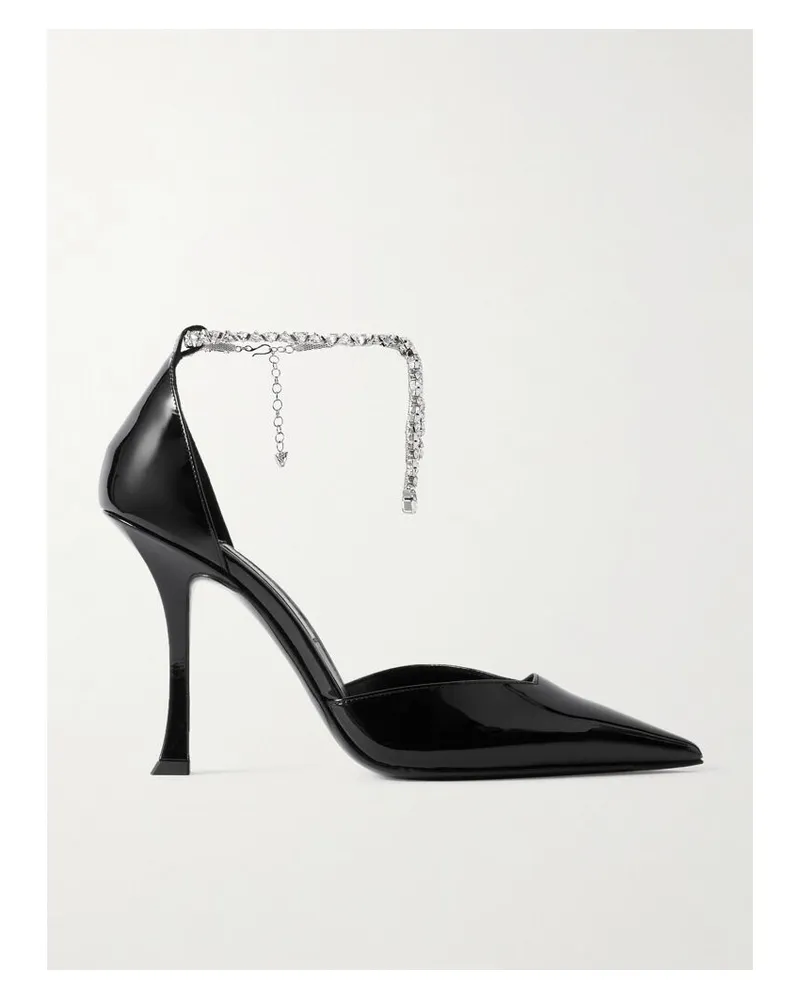 Jimmy Choo Stevie 100 Pumps Aus Lackleder Mit Kristallen - Schwarz Schwarz