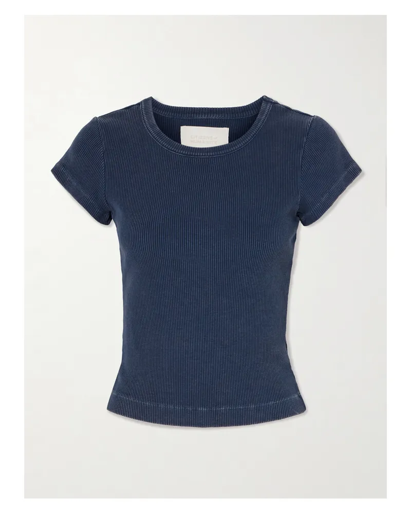 Citizens of humanity Nello Ribbed Jersey T-shirt - Blue Blue