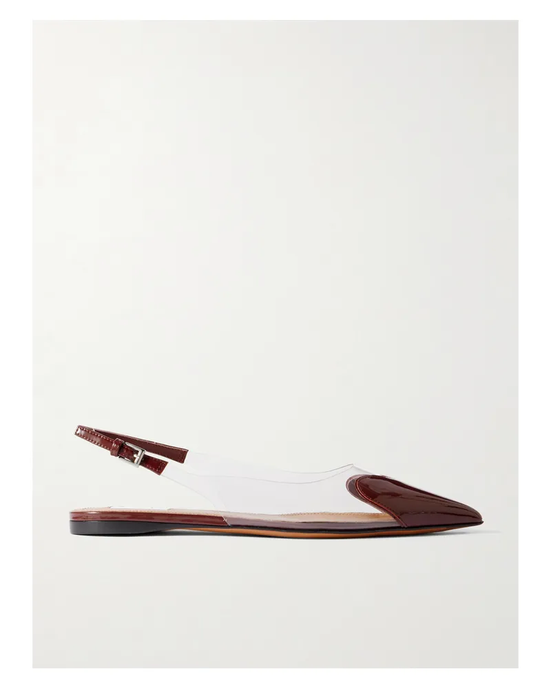 Alaïa Le Cœur Flache Slingback-schuhe Mit Spitzer Kappe Aus Pu Und Lackleder - Burgunder Burgunder