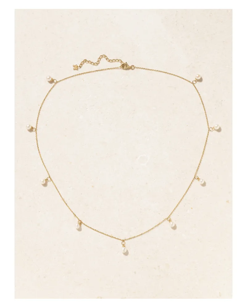 MATEO 14-karat Gold Pearl Necklace - White White