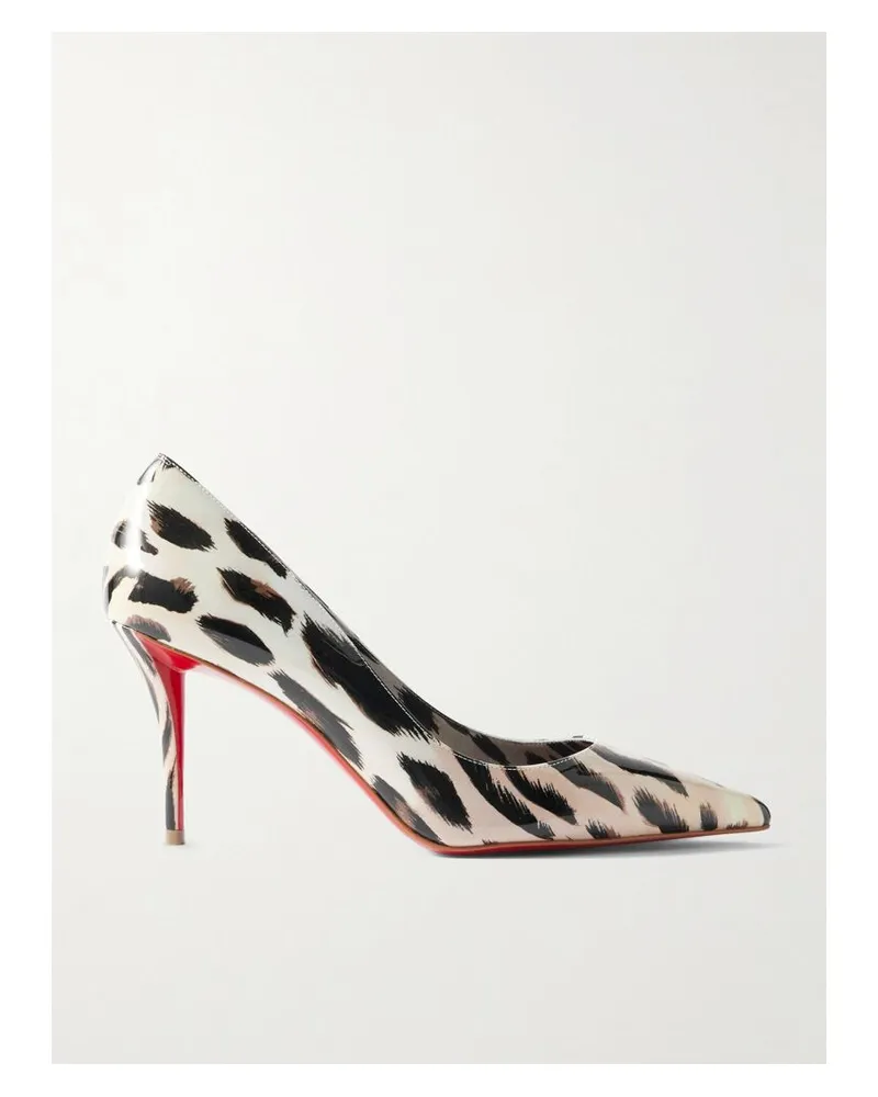 Christian Louboutin Miss Z Gigi 80 Pumps Mit Spitzer Kappe Aus Lackleder Mit Leopardenprint - Animal-Print Animal-print
