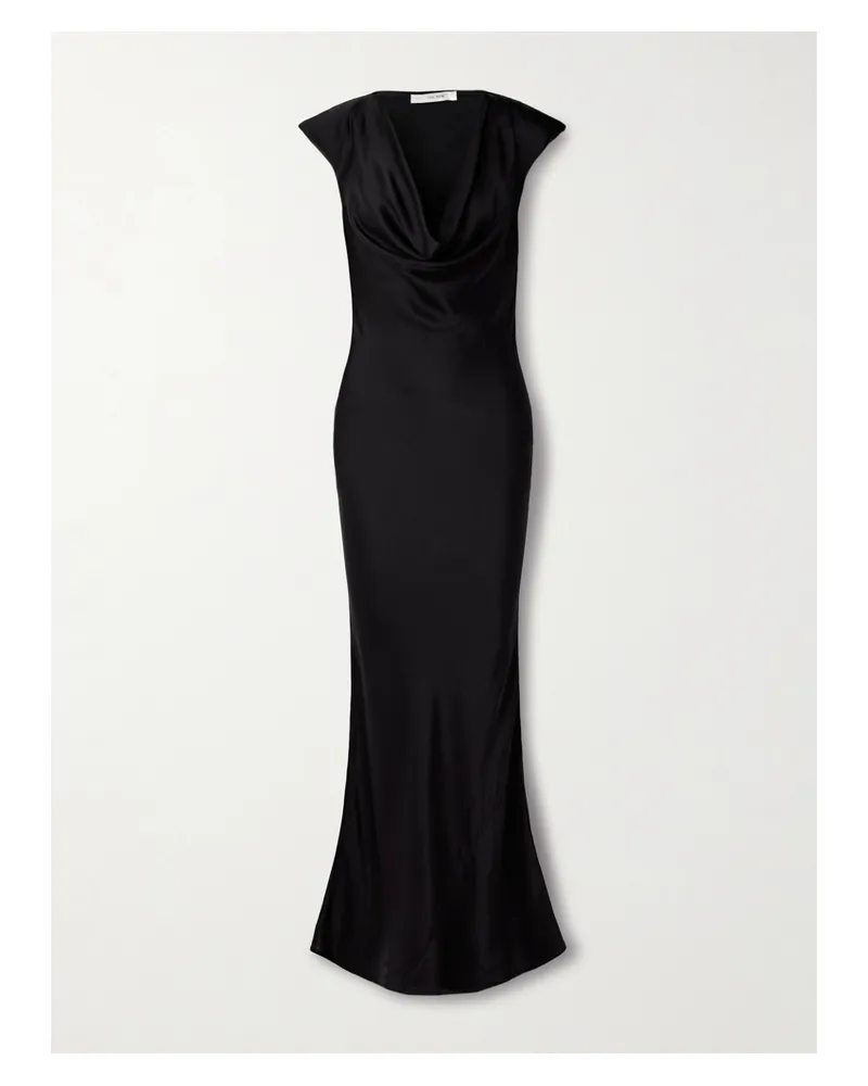 The Row Tefra Draped Satin Gown - Black Black