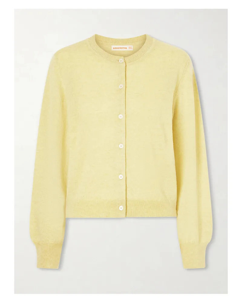 &Daughter Enya Cashmere And Cotton-blend Cardigan - Yellow Yellow
