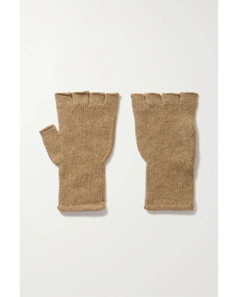 The Elder Statesman Fingerlose Handschuhe aus Kaschmir Neutral