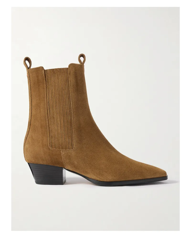 aeyde Agata Suede Ankle Boots - Brown Brown