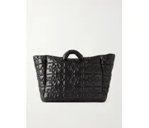 Re-tech Xxl Quilted Recycled-shell Tote Bag - Black