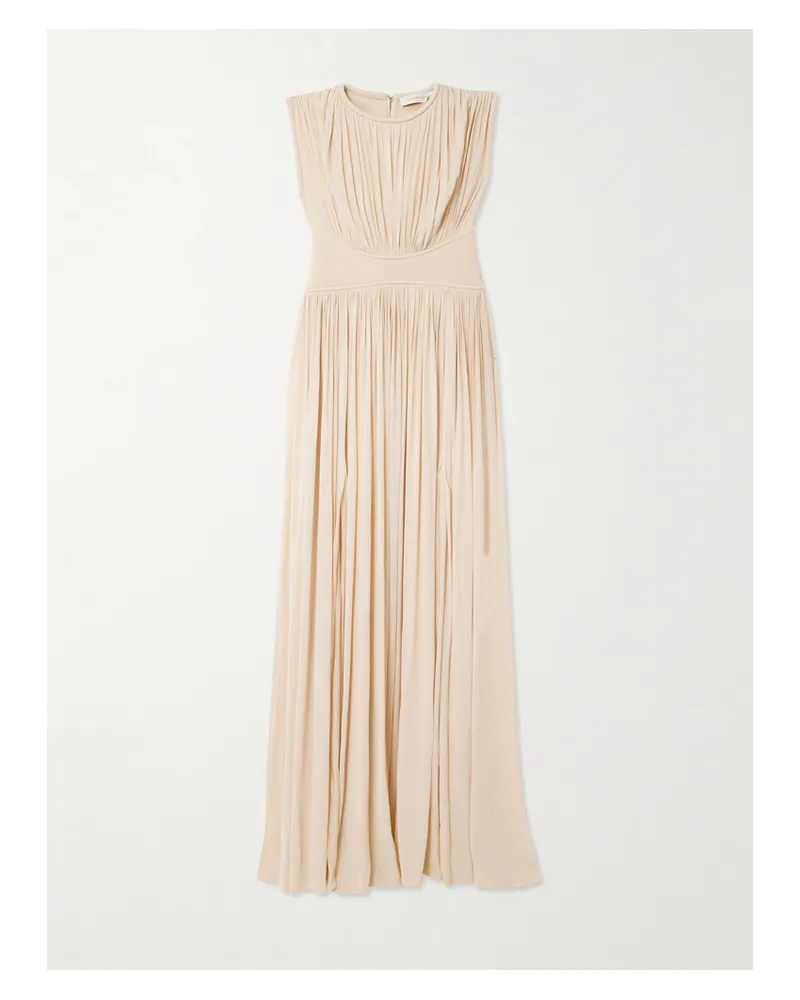 Zimmermann Hypnotic Maxikleid Aus Jersey Mit Raffungen - Creme Creme