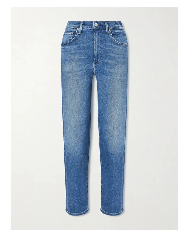 Citizens of humanity Palma Cropped Low-rise Straight-leg Recycled Jeans - Blue Blue