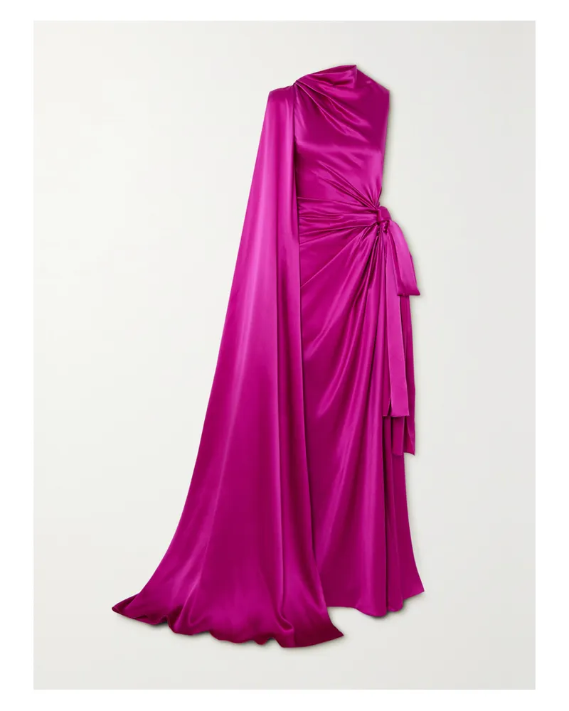 Roksanda Ilincic Rückenfreie Robe Aus Seidensatin Mit Raffungen Und Cape-effekt - Lila Lila