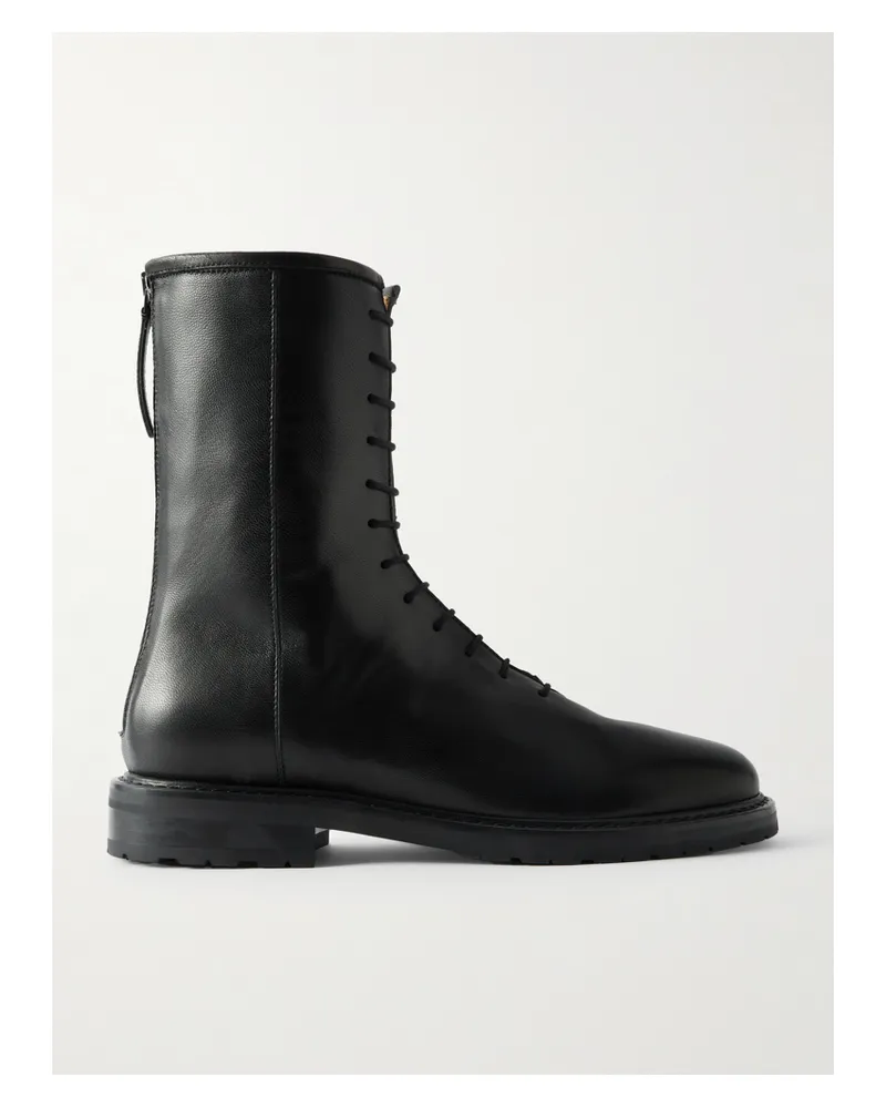 LEGRES 08 Schnürstiefel Aus Leder - Schwarz Schwarz