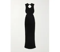 Rückenfreie Robe Aus Samt Mit Cut-outs Und Twist-detail - Schwarz